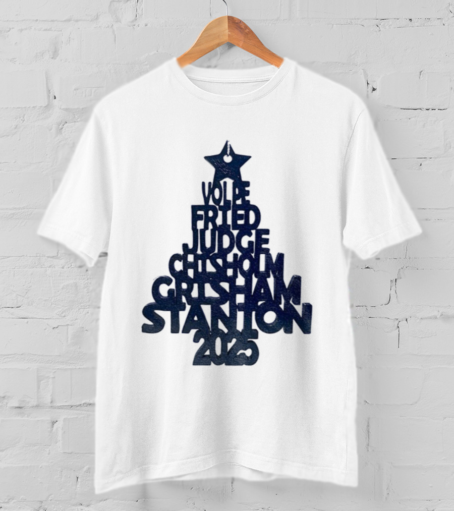New York Yankees Vole Prized Judge Chisholm Grisham Stanton Christmas Tree 2025 T-Shirt
