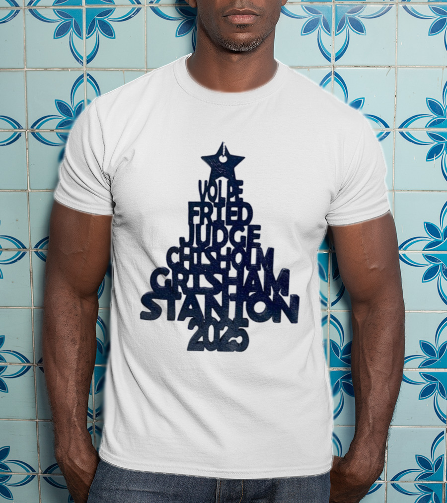 New York Yankees Vole Prized Judge Chisholm Grisham Stanton Christmas Tree 2025 T-Shirt