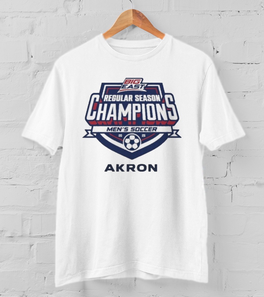 Big East 2025 Akron Men's Soccer Regular Season Champions T-Shirt