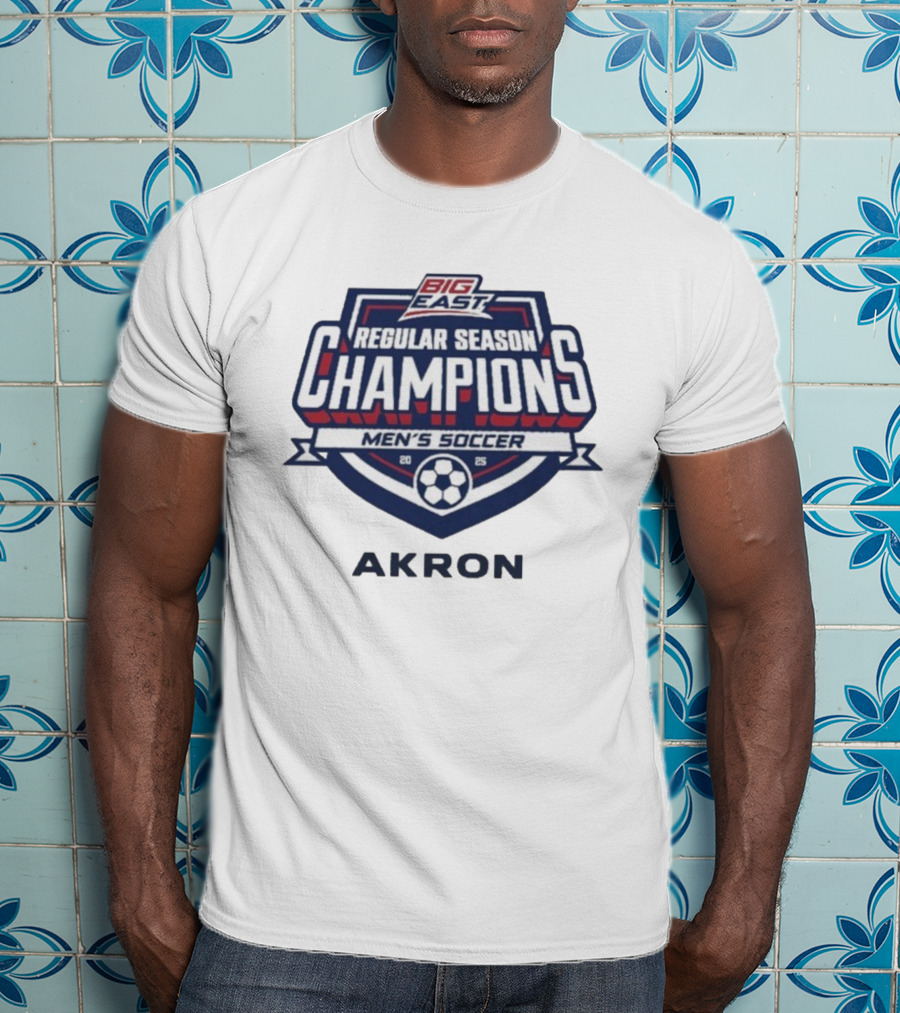 Big East 2025 Akron Men's Soccer Regular Season Champions T-Shirt