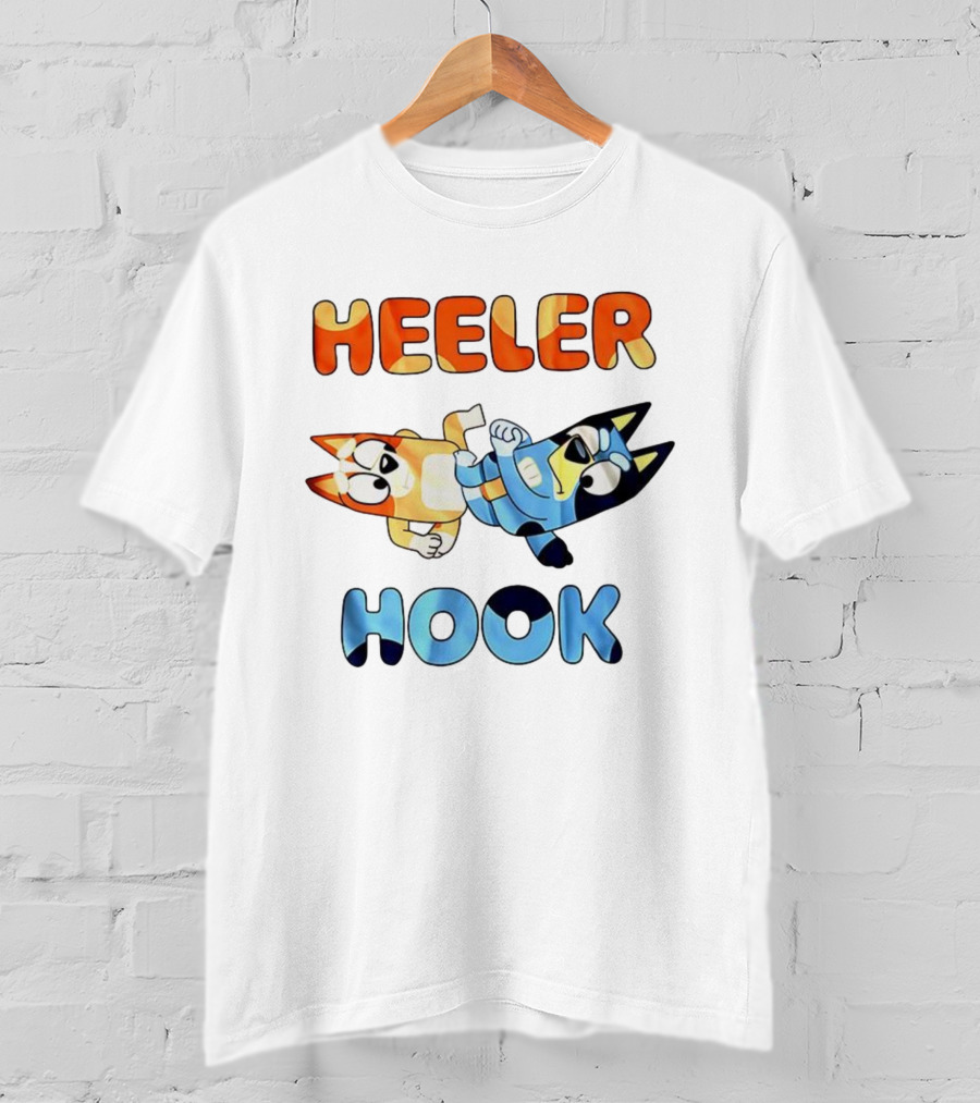 Bluey Heeler Hook Wrestling Playful Cartoons T-Shirt