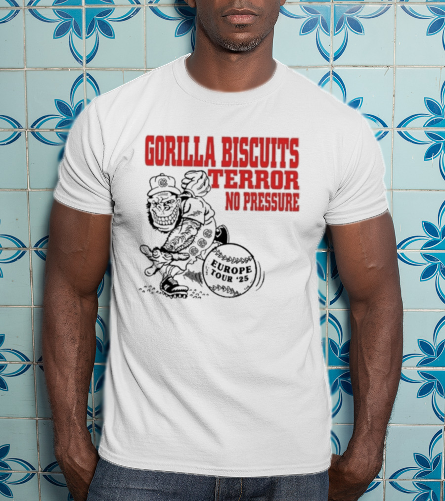 Gorilla Biscuits Terror No Pressure European Tour Promo 2025 T-Shirt