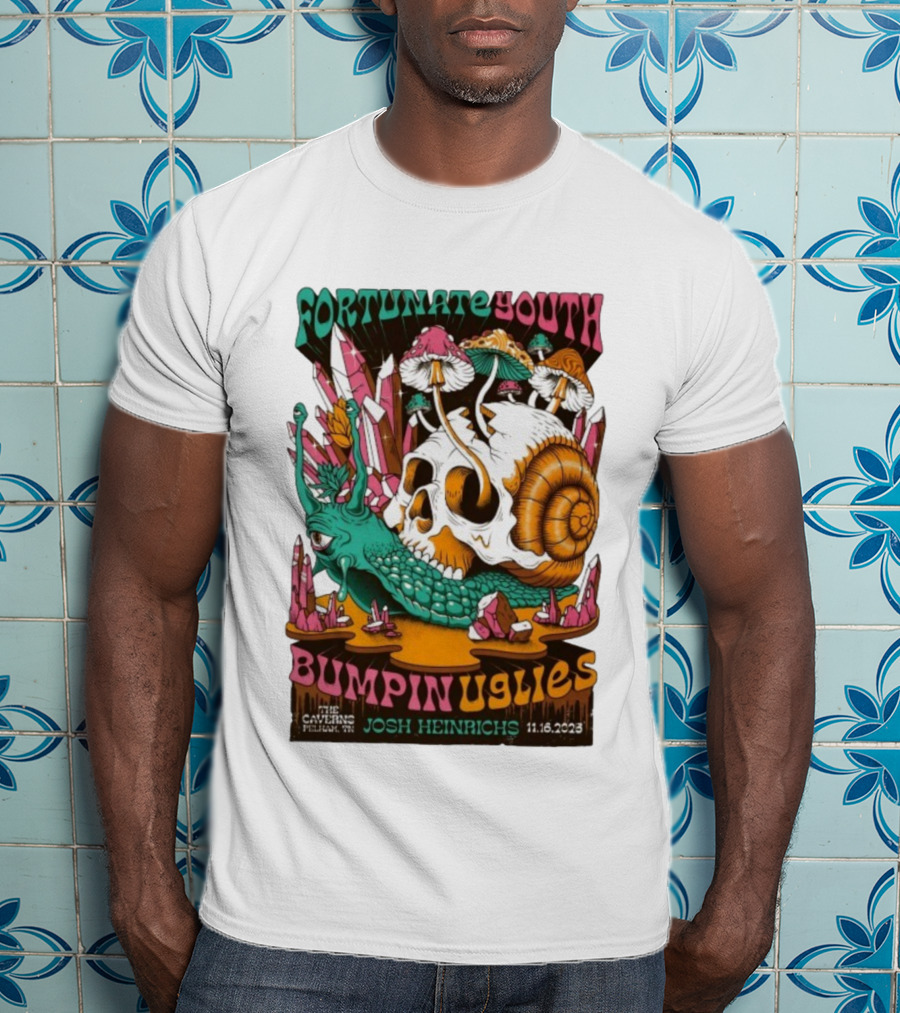 Fortunate Youth Bumpin Uglies Skull Snail The Caverns TN Nov 16 2023 Josh Heinrichs T-Shirt