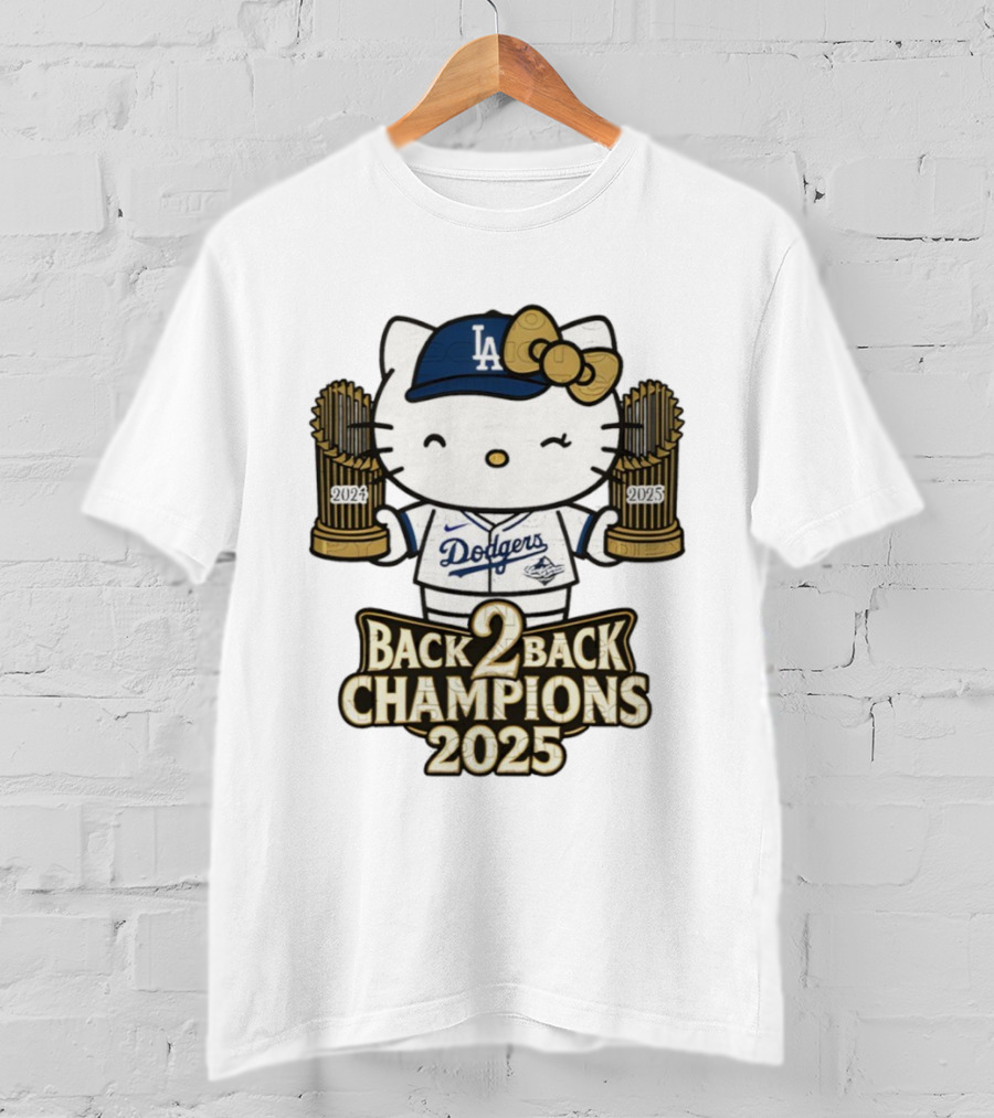 Hello Kitty Dodgers Back 2 Back Champions 2024 2025 T-Shirt