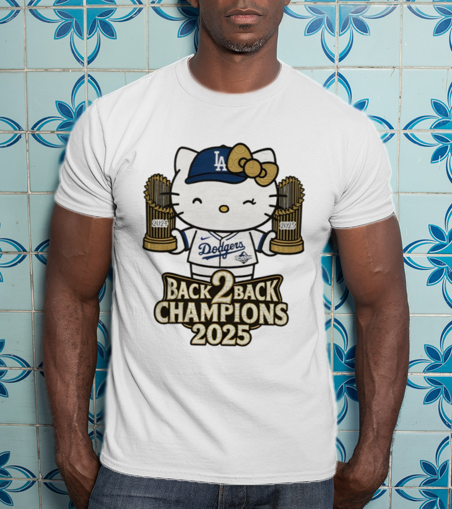 Hello Kitty Dodgers Back 2 Back Champions 2024 2025 T-Shirt