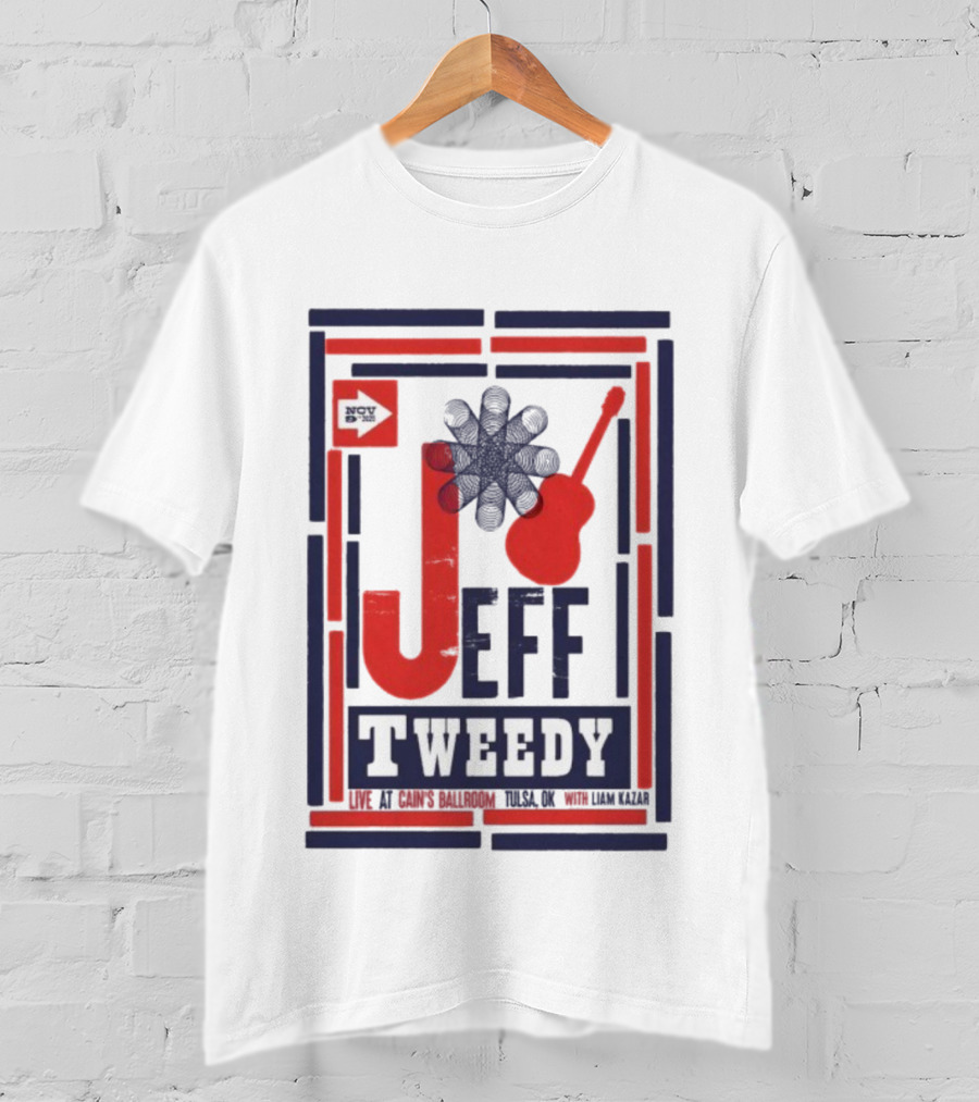 Jeff Tweedy Nov 9 Cain's Ballroom Concert Guitar Design T-Shirt