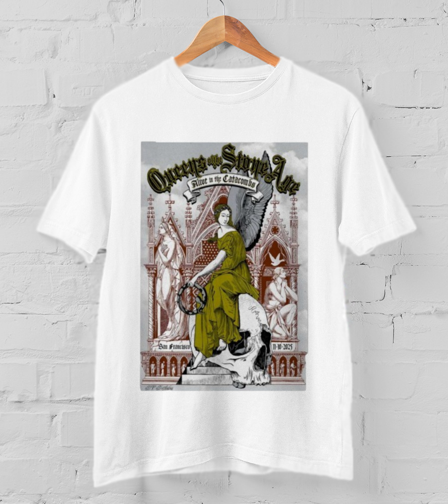Queens Of The Stone Age Alive In The Catacombs San Francisco Nov 10 2025 Skull T-Shirt