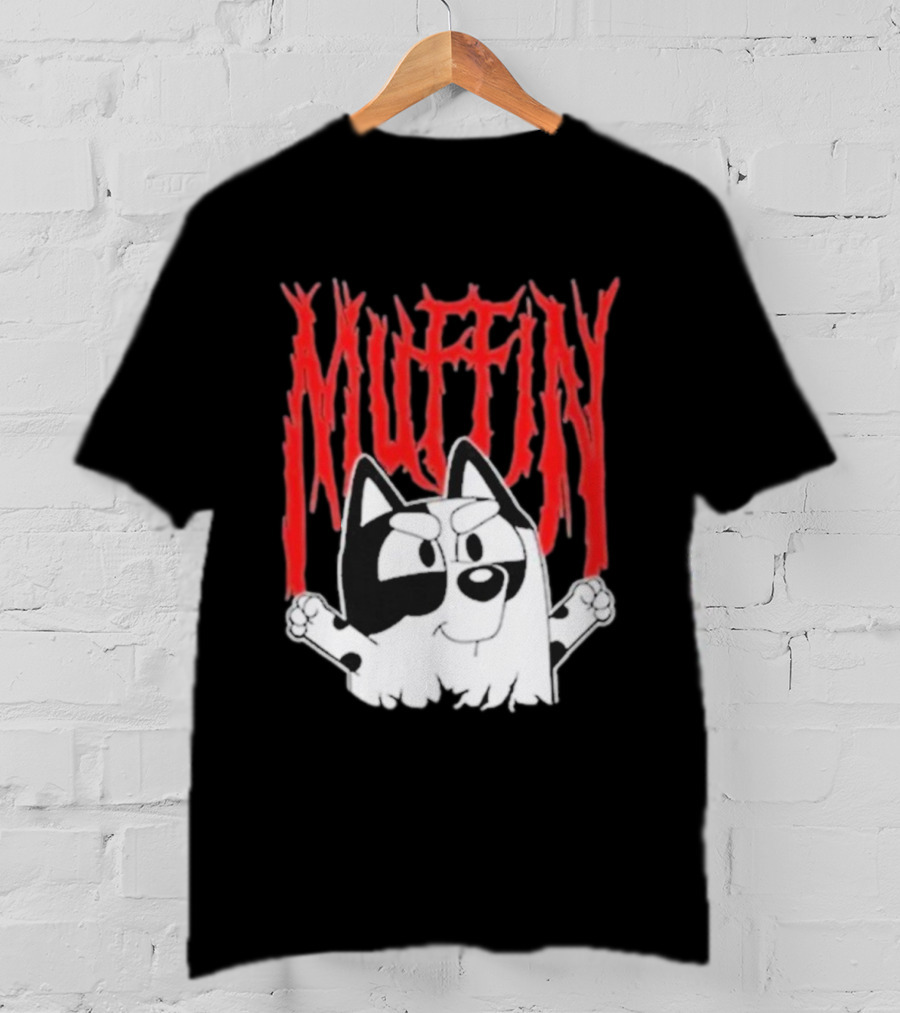 Bluey Muffin Metal Band Style T-Shirt
