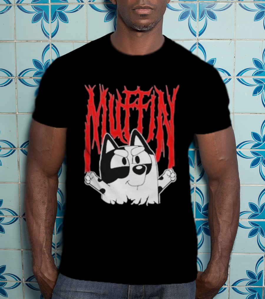 Bluey Muffin Metal Band Style T-Shirt