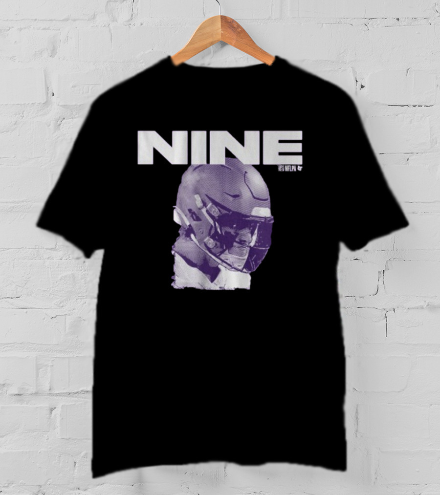 J.J. McCarthy Nine Football Helmet Graphic T-Shirt