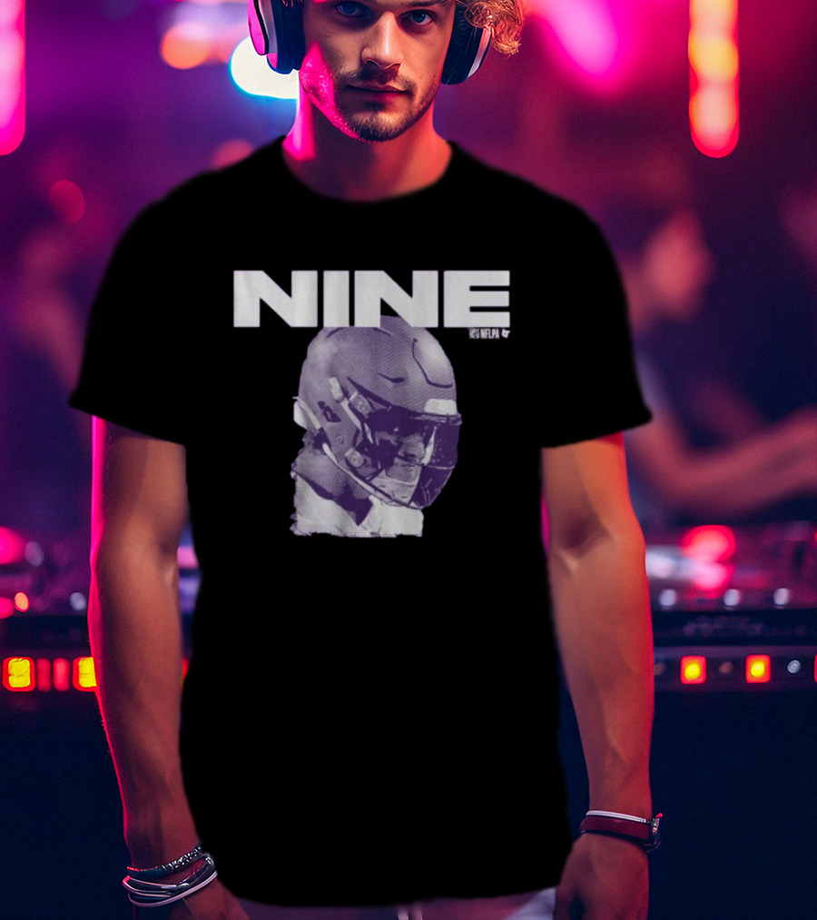 J.J. McCarthy Nine Football Helmet Graphic T-Shirt