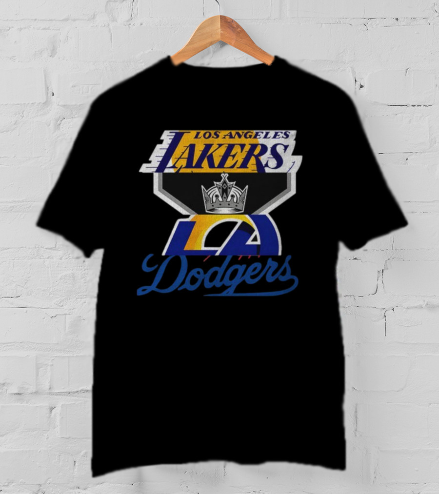 Los Angeles Dodgers Kings Lakers Sports Fan Logo Mashup T-Shirt