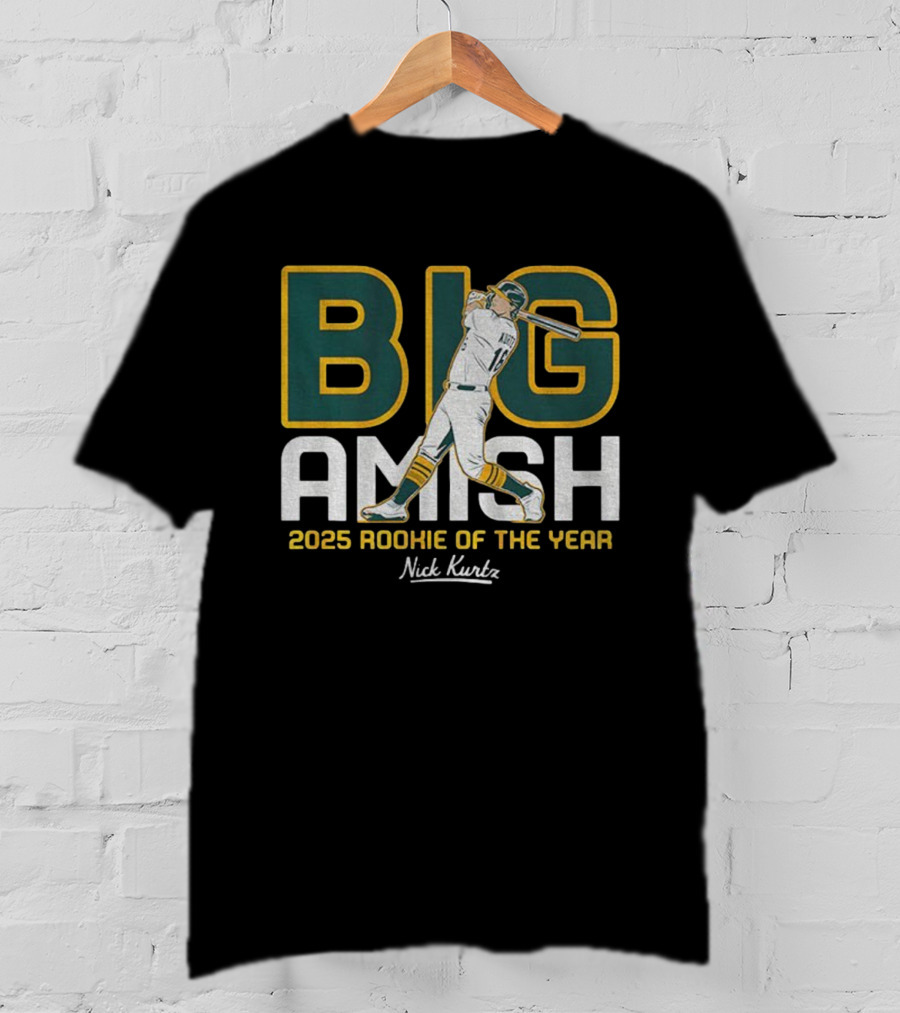 Nick Kurtz Big Amish 2025 Rookie Of The Year MLB Oakland Athletics T-Shirt