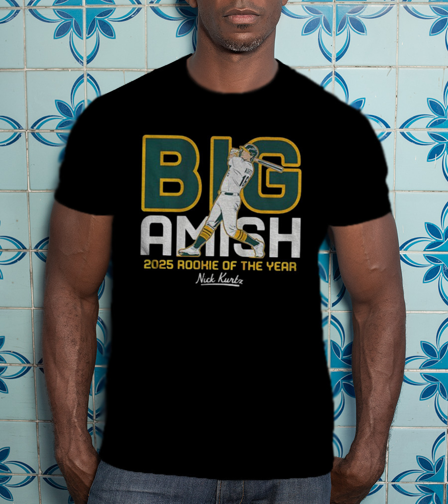 Nick Kurtz Big Amish 2025 Rookie Of The Year MLB Oakland Athletics T-Shirt