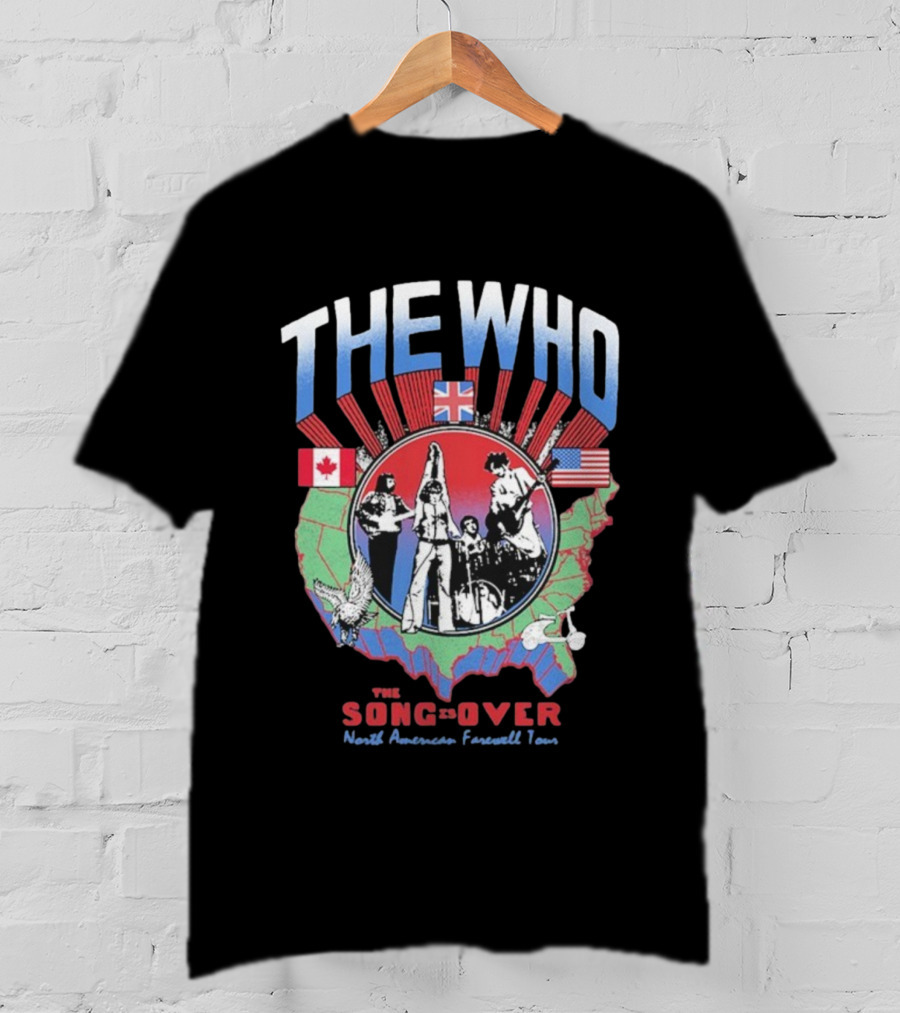 The Who The Song Is Over North American Farewell Tour 2025 USA Canada UK Flags T-Shirt