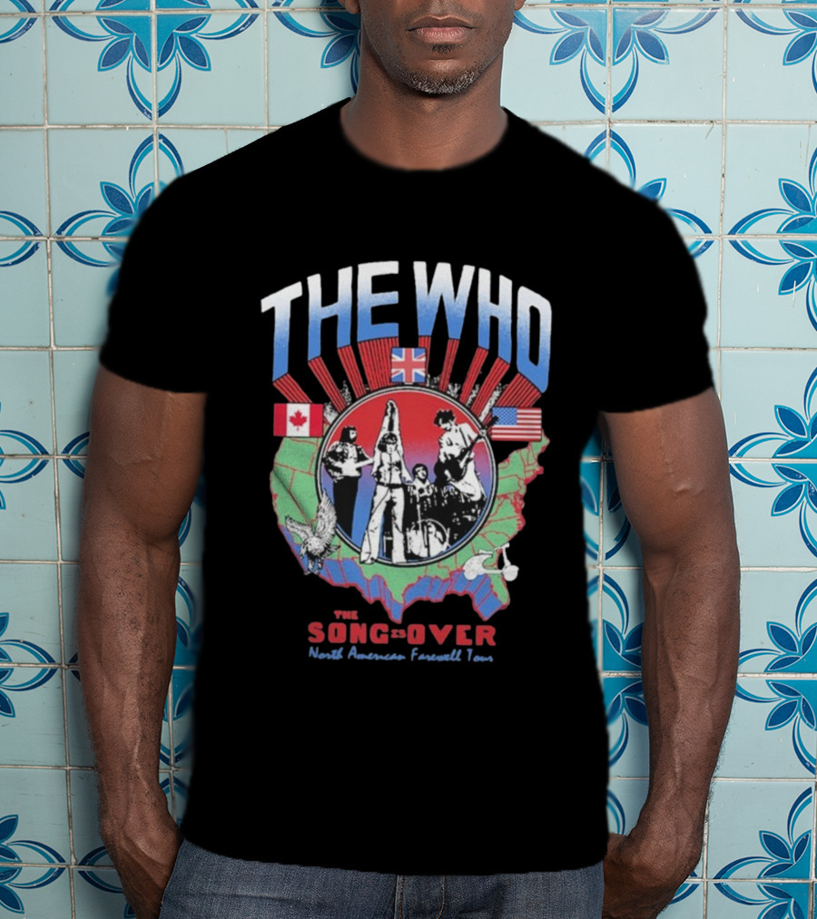 The Who The Song Is Over North American Farewell Tour 2025 USA Canada UK Flags T-Shirt