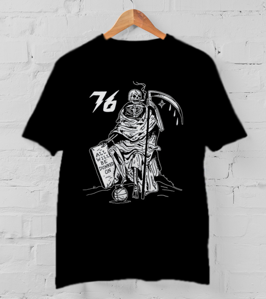 Philadelphia 76ers Grim Reaper 76 Basketball Theme T-Shirt