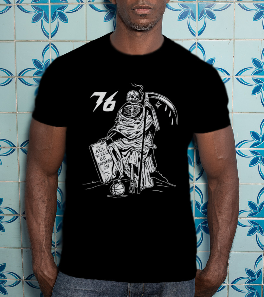 Philadelphia 76ers Grim Reaper 76 Basketball Theme T-Shirt