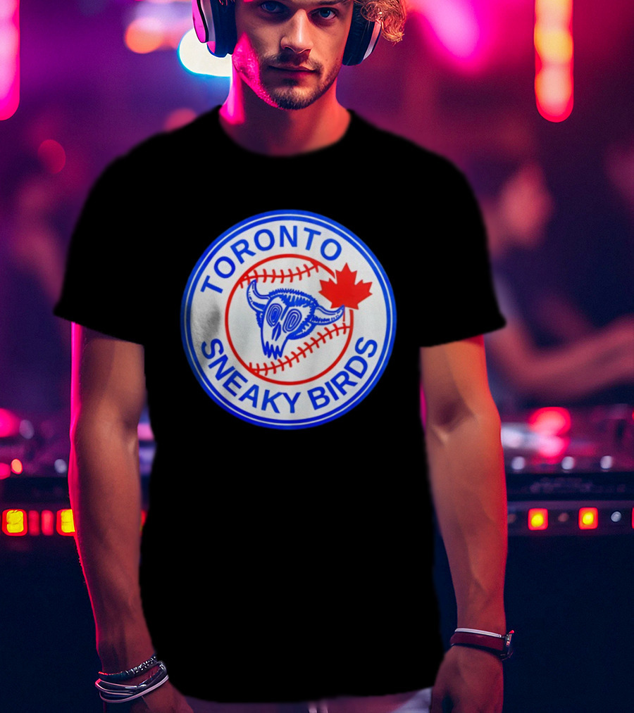 Toronto Sneaky Birds MLB Baseball 2025 Parody Maple Leaf Emblem T-Shirt