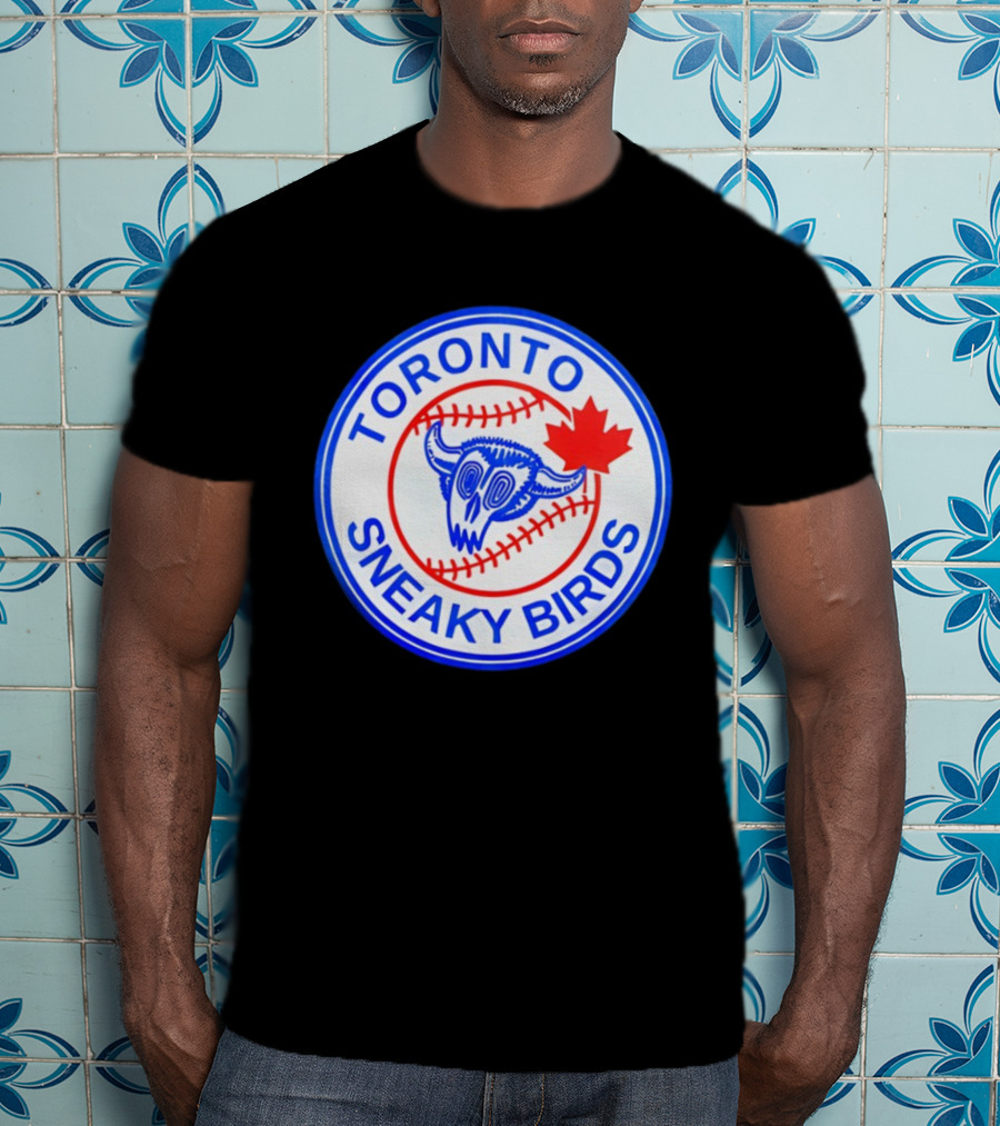 Toronto Sneaky Birds MLB Baseball 2025 Parody Maple Leaf Emblem T-Shirt