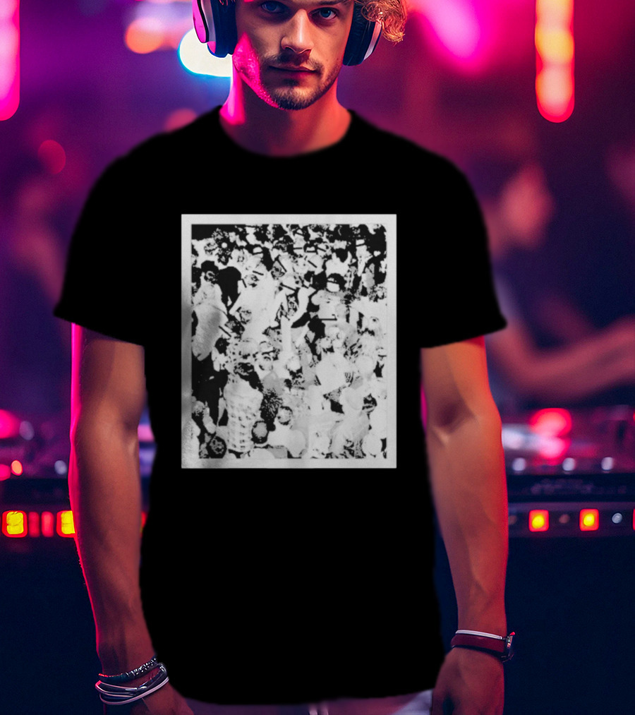 The Salt Shed Crowd Concert Gathering Black And White Photography T-Shirt