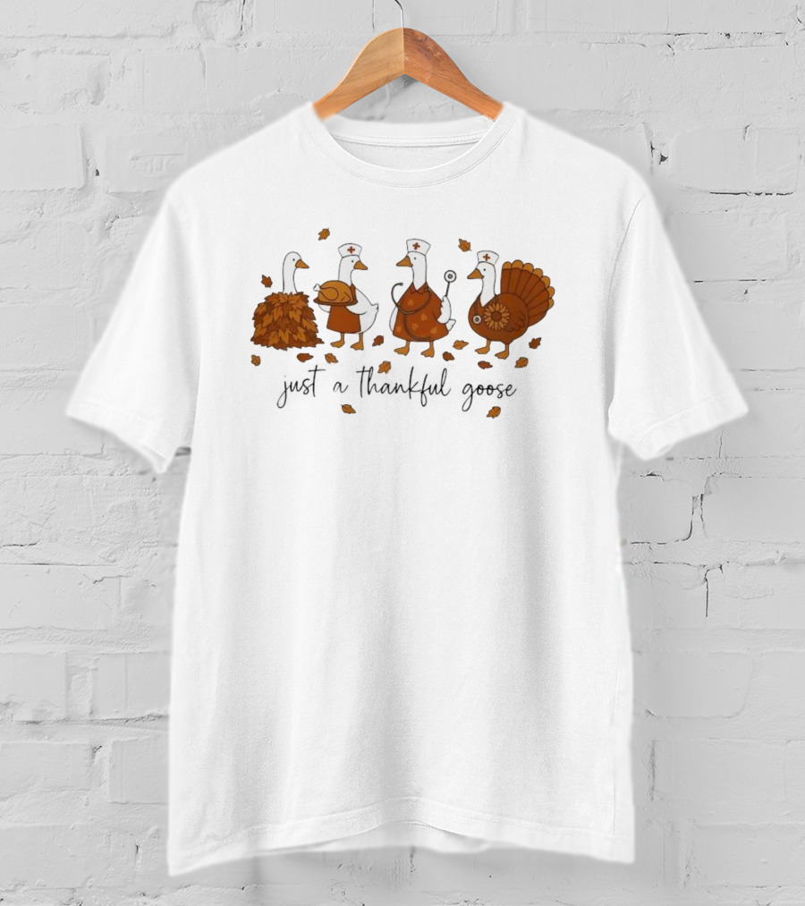 Thanksgiving Nurse Geese Cute Autumn Nurse Goose T-Shirt