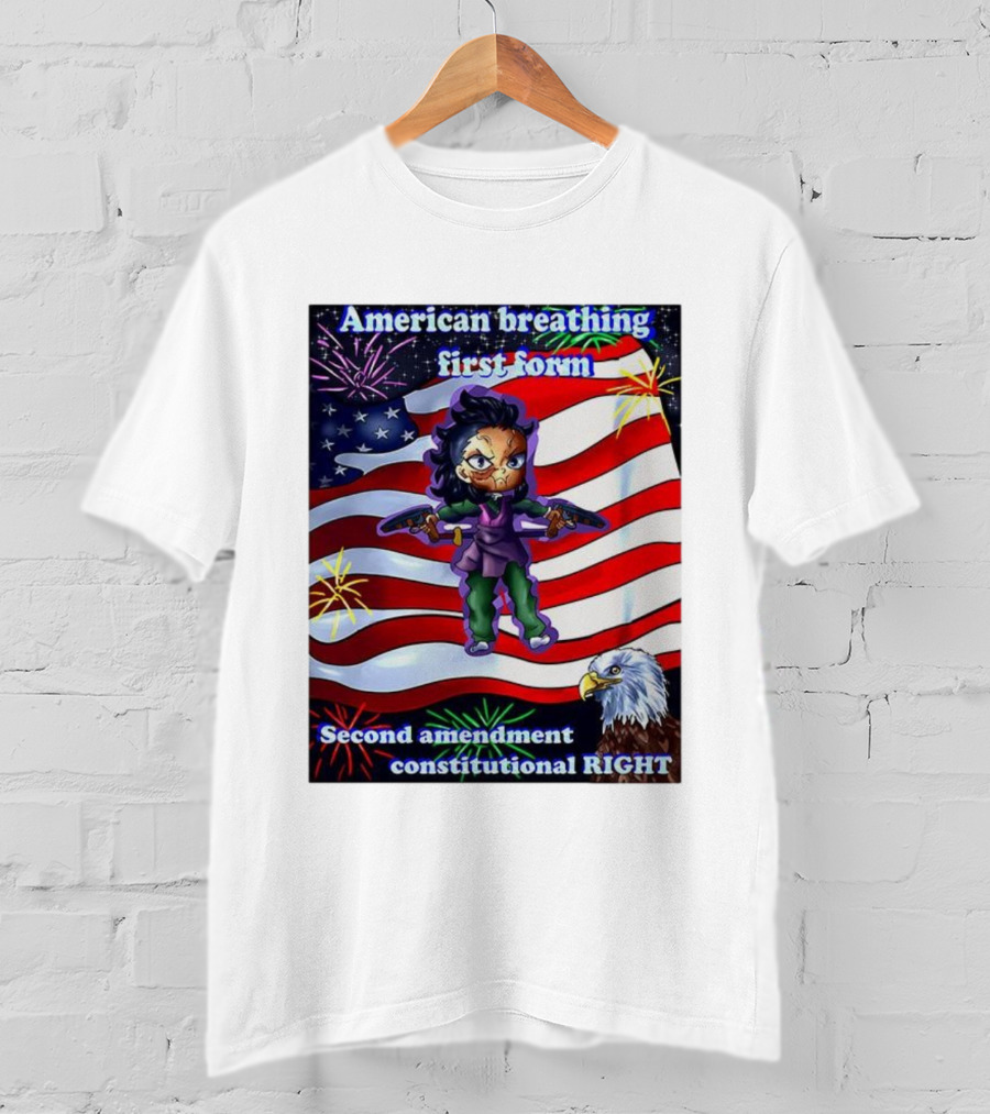 American Breathing First Form Second Amendment Constitutional Right T-Shirt