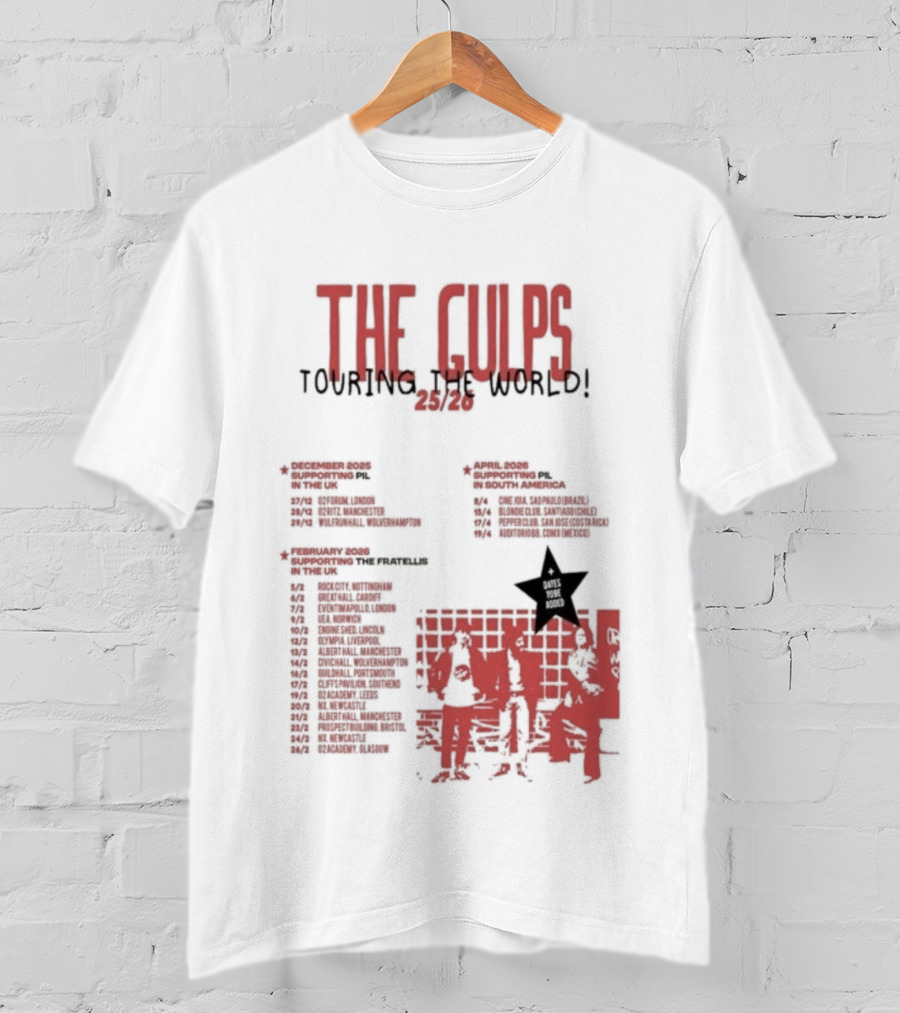 The Gulps Touring The World 2025-2026 Band World Tour Dates And Cities T-Shirt