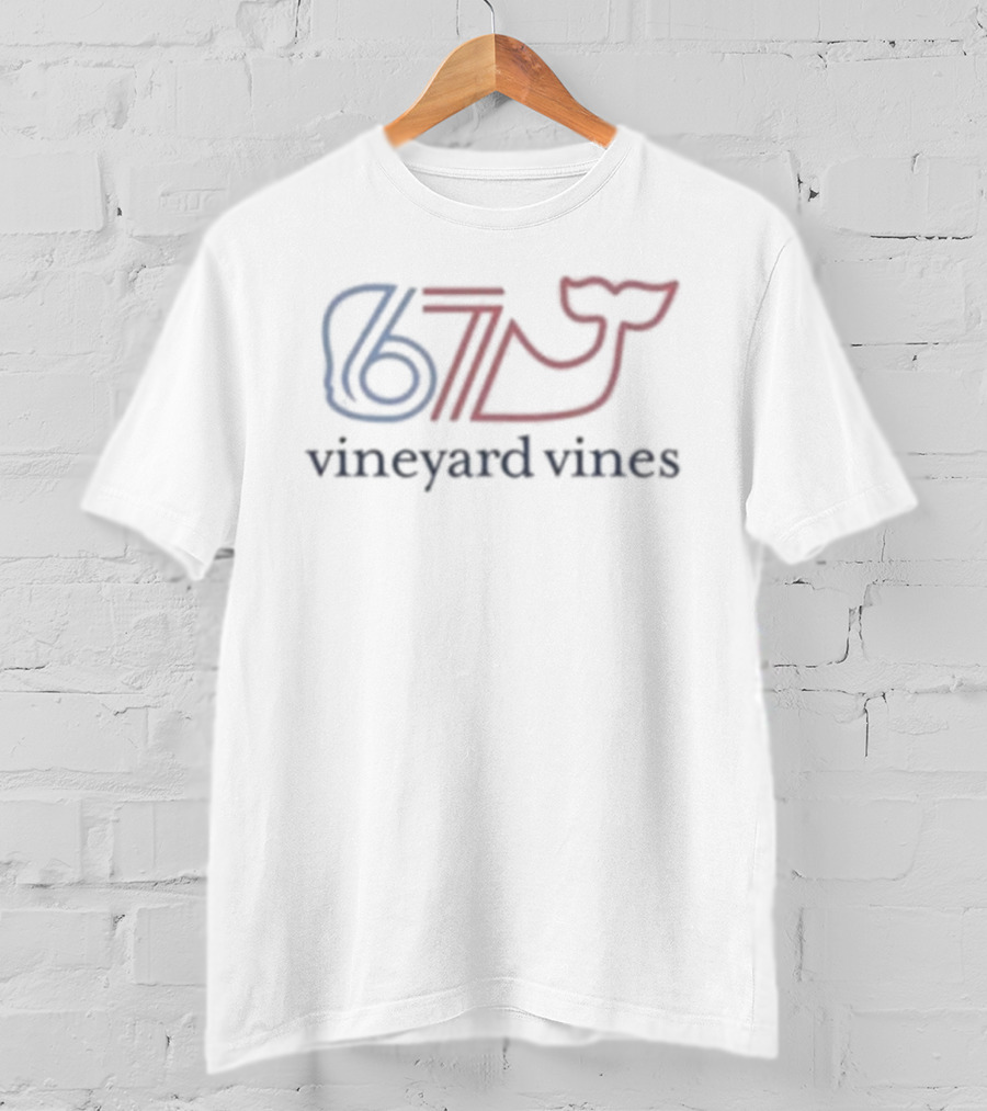 Vineyard Vines 67 Whale Tail Icon Red And Blue T-Shirt