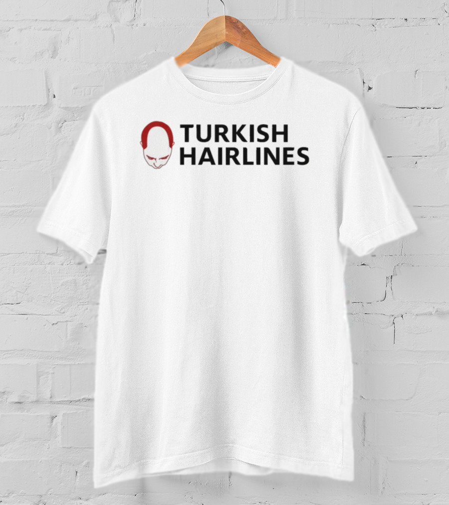 Turkish Hairlines Bald Head Graphic Balding Joke T-Shirt