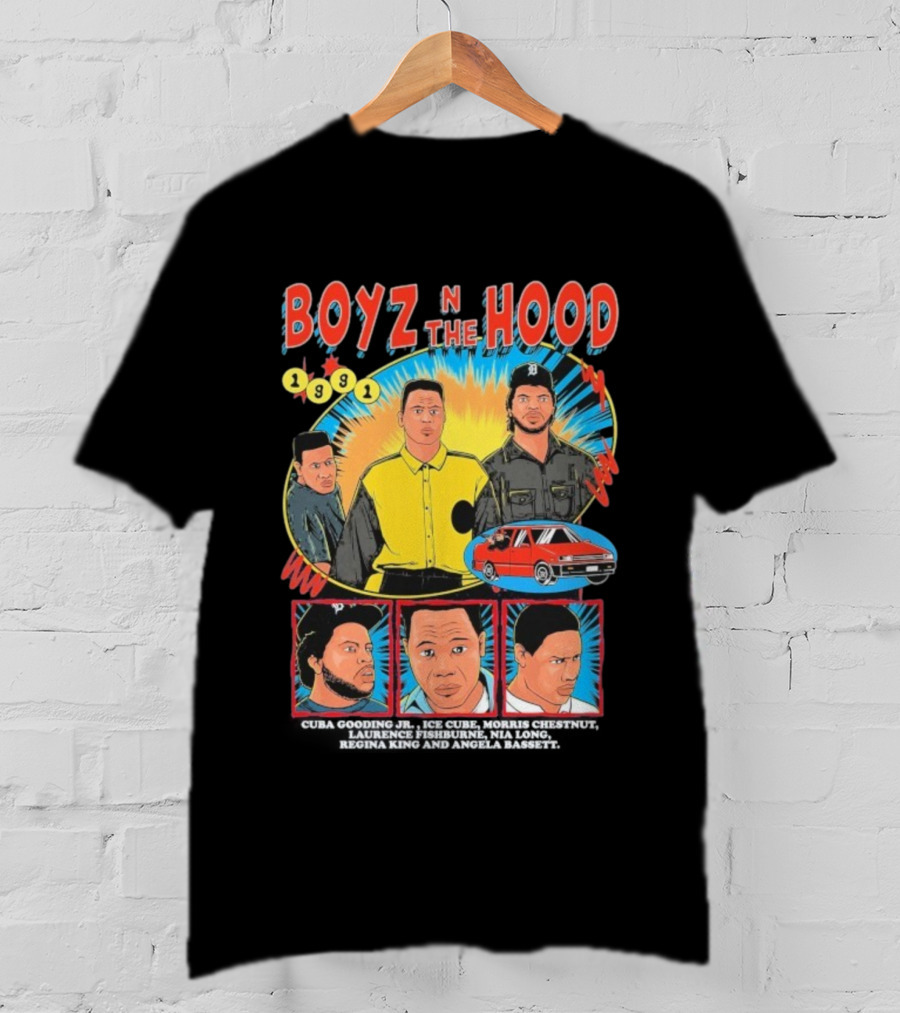 Boyz N The Hood 1991 Cuba Gooding Jr Ice Cube Morris Chestnut Laurence Fishburne Nia Long Regina King Angela Bassett T-Shirt