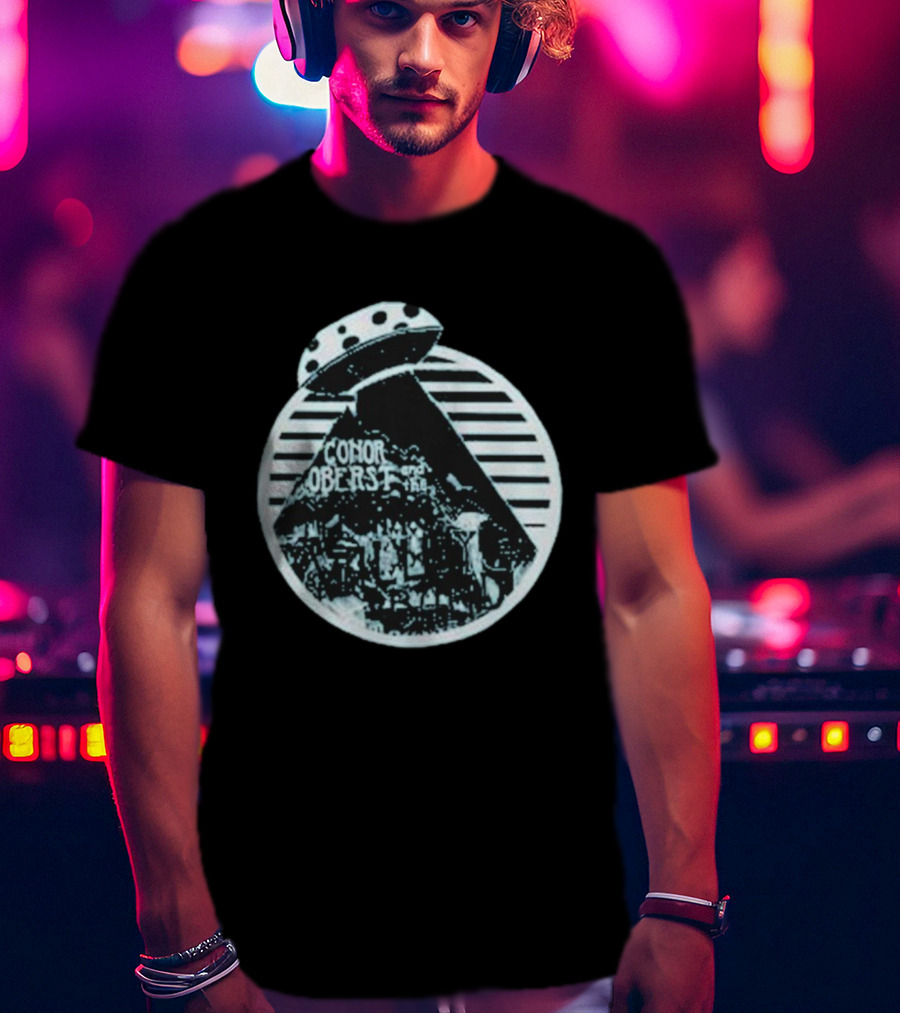 Conor Oberst Mystic Valley Band UFO Retro Alien Spaceship Circle T-Shirt