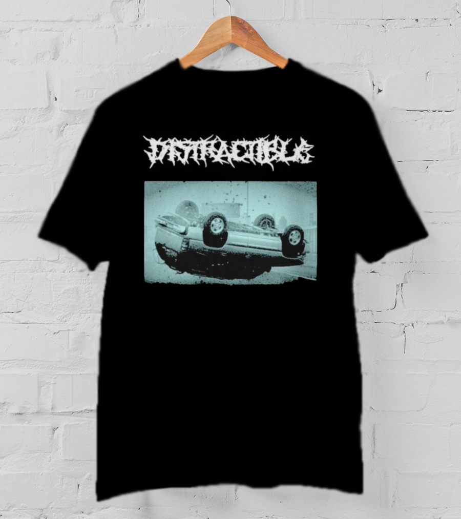Distractible Crash Metal Car Upside Down Vehicle T-Shirt