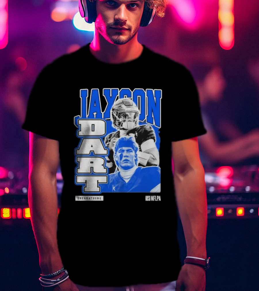Jaxson Dart Dreamathon NFLPA Football Player Performance T-Shirt