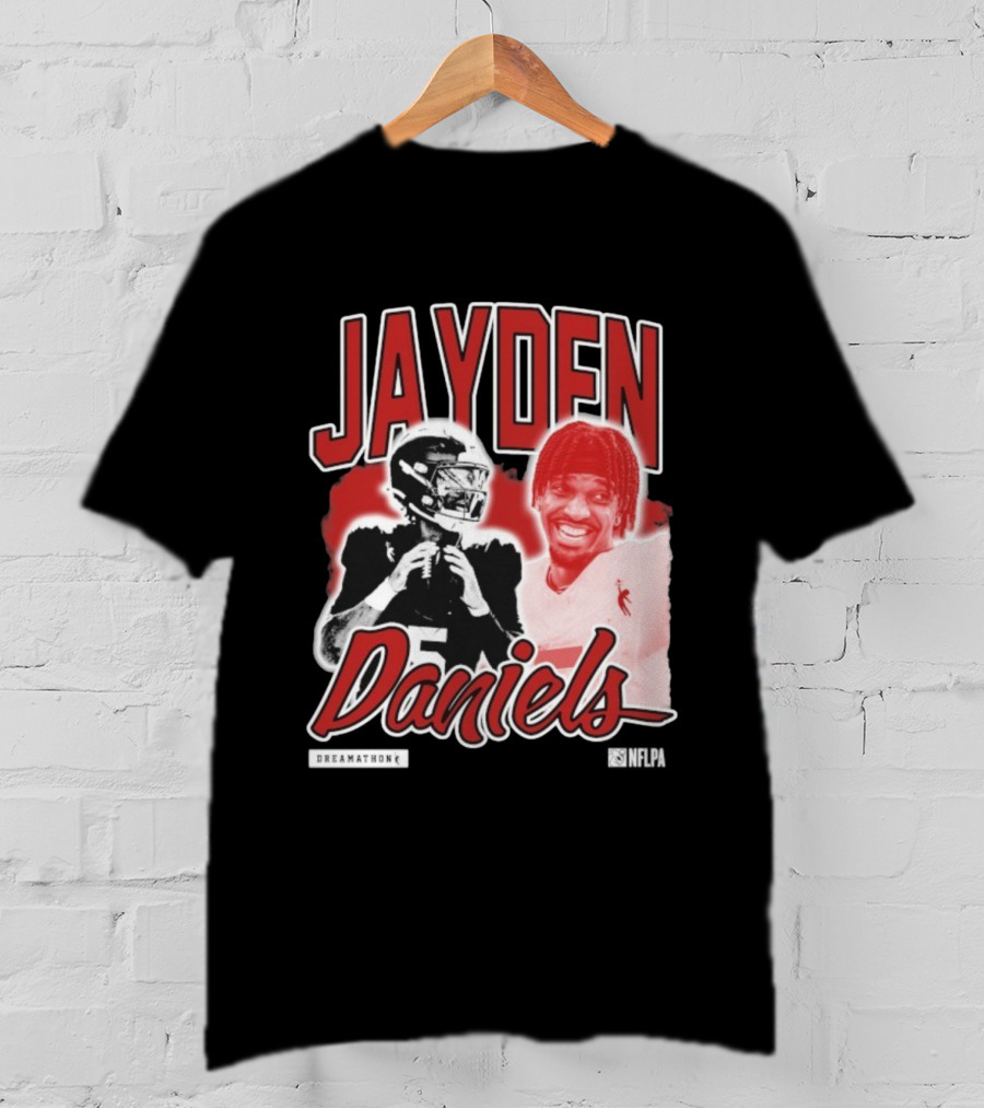 Jayden Daniels Dreamathon NFLPA Football Collaboration T-Shirt