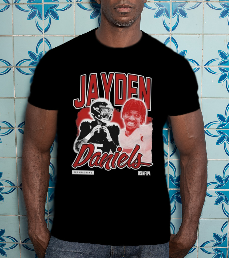 Jayden Daniels Dreamathon NFLPA Football Collaboration T-Shirt