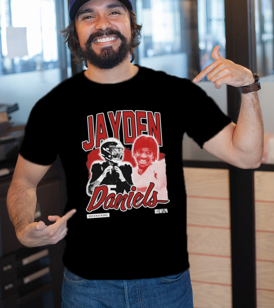 Jayden Daniels Dreamathon NFLPA Football Collaboration T-Shirt