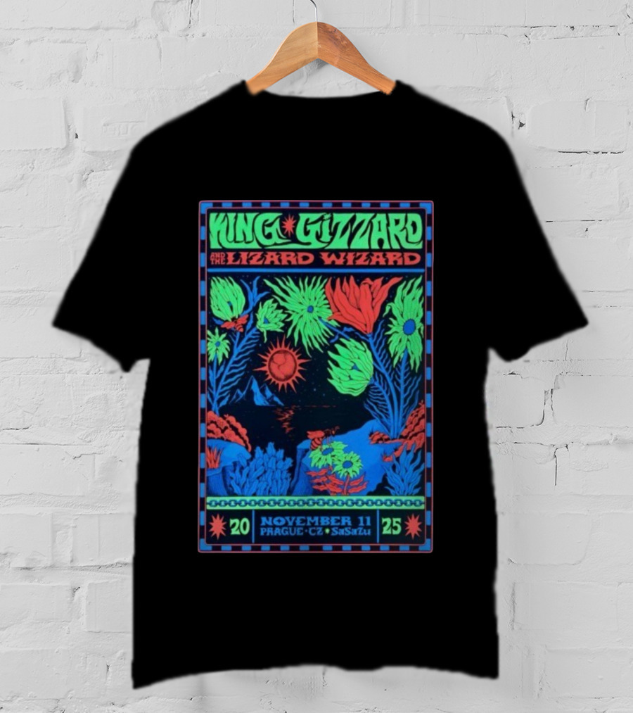 King Gizzard And The Lizard Wizard Prague SaSaZu November 11 2025 Neon Concert Event T-Shirt