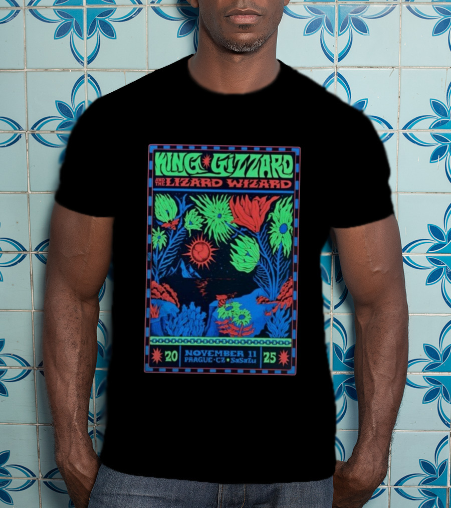 King Gizzard And The Lizard Wizard Prague SaSaZu November 11 2025 Neon Concert Event T-Shirt