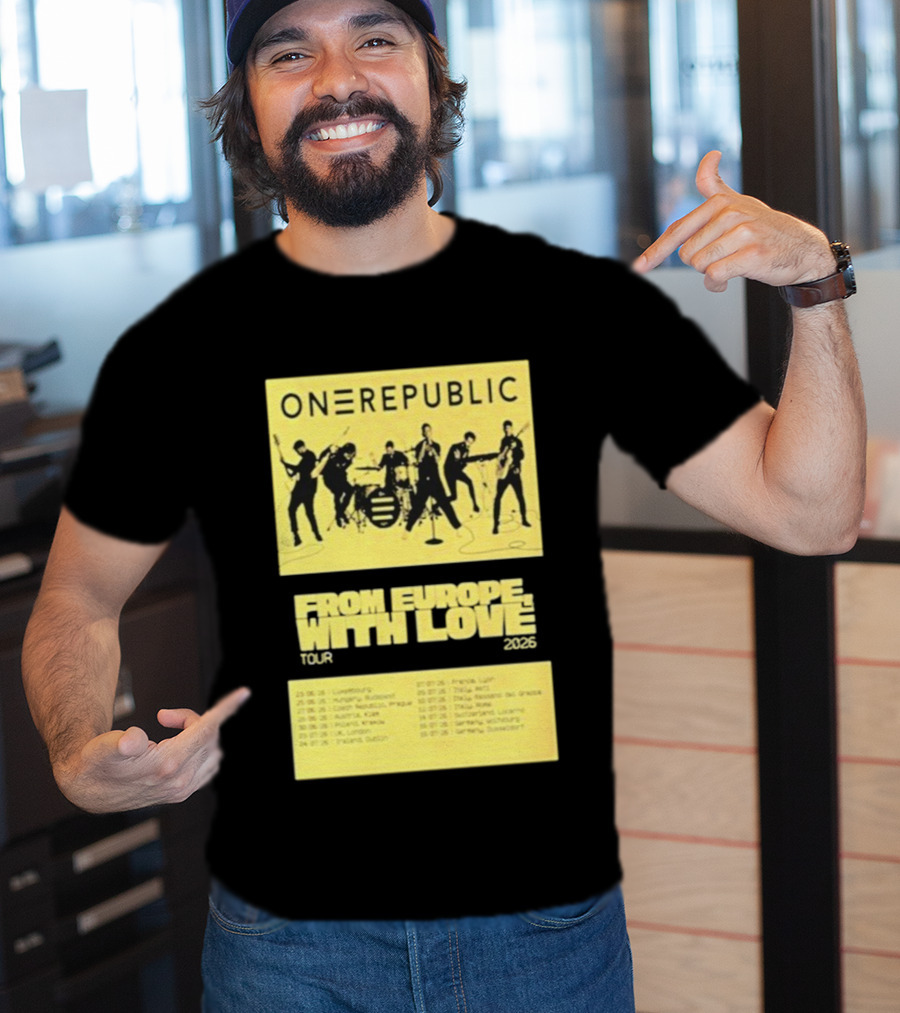 ONEREPUBLIC From Europe With Love Tour 2026 Concert Dates And Cities T-Shirt