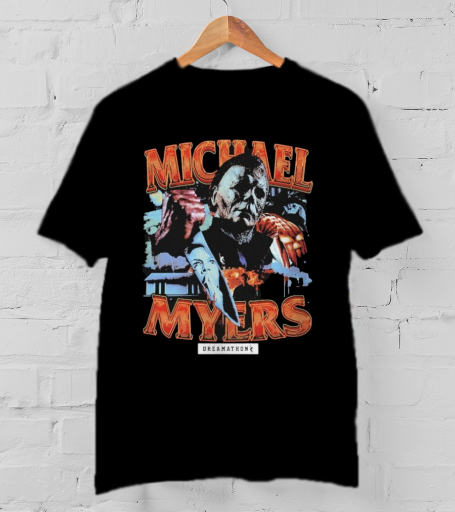 Michael Myers Dreamathon Horror Collage Vintage Style T-Shirt