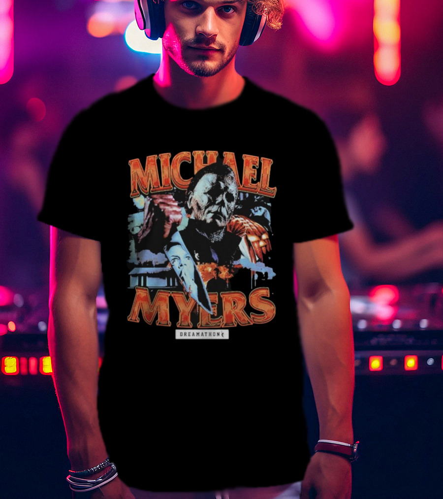 Michael Myers Dreamathon Horror Collage Vintage Style T-Shirt