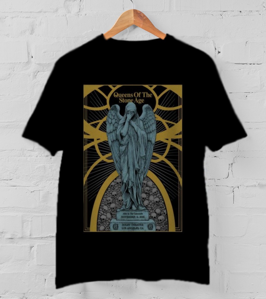 Queens Of The Stone Age Alive And Well Concert November 11 2025 Los Angeles CA Dolby Theatre Statue T-Shirt