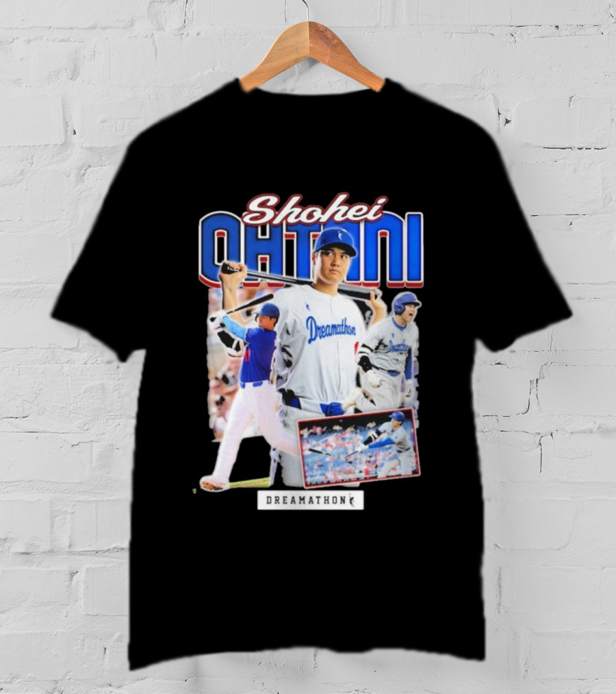 Shohei Ohtani Dreamathon Baseball Action Collage T-Shirt