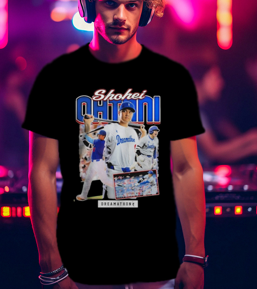 Shohei Ohtani Dreamathon Baseball Action Collage T-Shirt