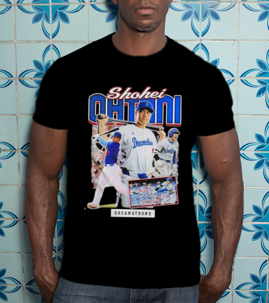 Shohei Ohtani Dreamathon Baseball Action Collage T-Shirt