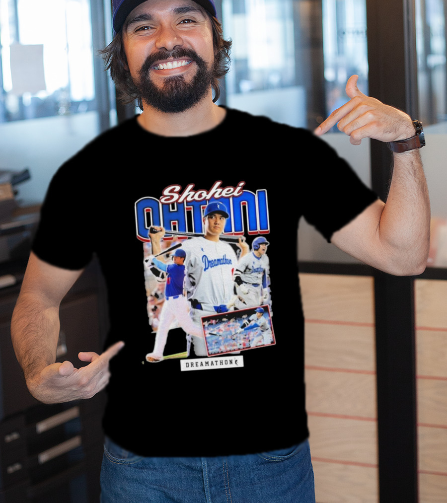 Shohei Ohtani Dreamathon Baseball Action Collage T-Shirt