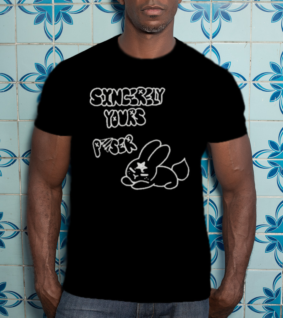 Sincerely Yours Poser Bunny Star Eyed Playful Character T-Shirt