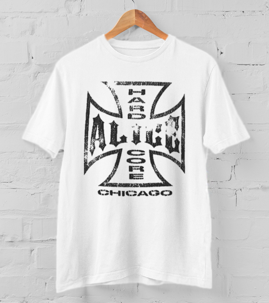 Alice Hardcore Moto Couture Chicago Cross Design T-Shirt