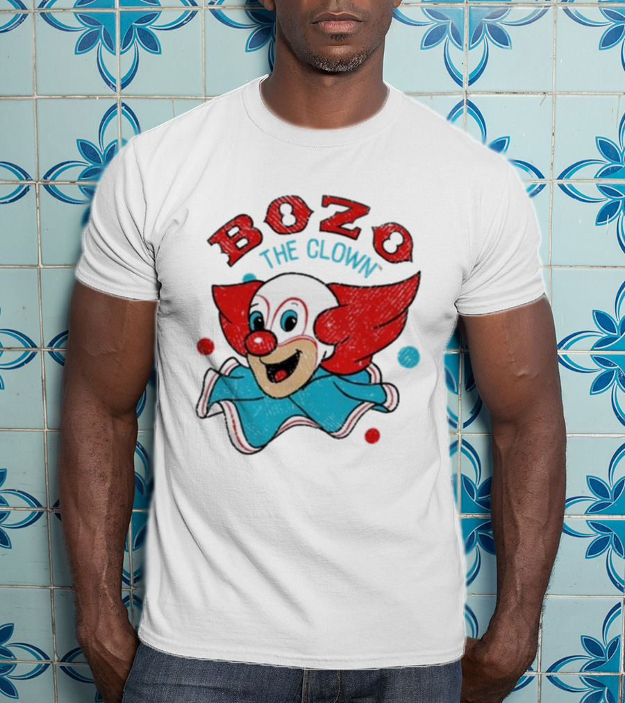 Bozo The Clown Vintage Cartoon Red Blue Fun Design T-Shirt
